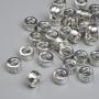 Silver bead insert findings, color: silver metal, diameter 7×4 mm, hole diameter ~3.6 mm, packaging 20 g ~35 pcs