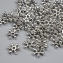 Bead inserts, metal color silver, diameter 7 mm ±, hole diameter 1.4 mm ±, packaging approx. 54 pcs.