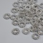 Bead insert findings, silver metal color, 7.5 mm diameter, 3.5 mm hole diameter, packaging approx. 40 pcs