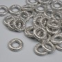 Bead insert, silver metal color, 9 mm diameter, hole ~4.3 mm, packaging ~35 pcs