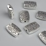 Silver bead insert 14×10 mm, 2 mm hole, packaging approx. 8 pcs