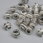 Bead Insert, Silver Color, Metal Tone, 6×5 mm, Hole Diameter ~3.2 mm, Packaging ~26 pcs
