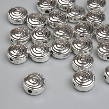 Silver-Colored Bead Insert, 7.5 mm Diameter, 1.5 mm Hole, Packaging 20 g ~ 22 pcs