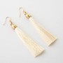 Ivory Tassel Earrings, 8 cm, Gold-tone