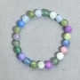 Amethyst, Aquamarine and Chrysoprase Bracelet with Smooth Beads, 8mm Diameter, 18 cm Length, Stretch