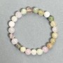 Bracelet with Rose Quartz Hair Quartz and Agate, smooth beads, 8 mm diameter, 18 cm length, stretch