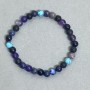 Bracelet with Amethyst, Turquoise, Aventurine, and Agate Smooth Beads, 6mm Diameter, 18cm Length, Stretch