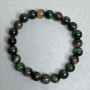 Agate and Tiger's Eye Bracelet, 8mm Smooth Beads, 18 cm Stretch
