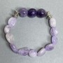 Amethyst bead bracelet with 12mm round beads and faceted 10–13×10mm beads, 18 cm long, stretch
