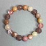Onyx, Chalcedony and Rose Quartz Bracelet - Smooth 10mm Beads, 18 cm Stretch