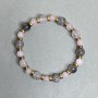 Bracelet with Pink Quartz Beads 6mm, Herkimer Quartz Beads 8mm, Hematite Rondels 5x2mm, 18cm Stretch