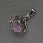 Pendant Amethyst Paw with Ball 18x37mm +/- Silver-Tone Metal