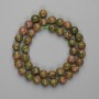 Faceted heliotrope beads, 8 mm diameter, 35 cm length on thread