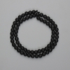 Shungite beads, faceted round ball, 5mm diameter, 36cm length on thread