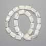 Rectangular Mother-of-Pearl Beads, 15×10 mm, approx. 40 cm long, on fishing line