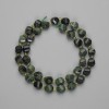 Ocean Jasper beads, faceted diamond-shaped 8x7 mm ±, seed beads 3 mm ±, length 38 cm ± on thread