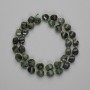 Ocean Jasper beads, faceted diamond-shaped 8x7 mm ±, seed beads 3 mm ±, length 38 cm ± on thread