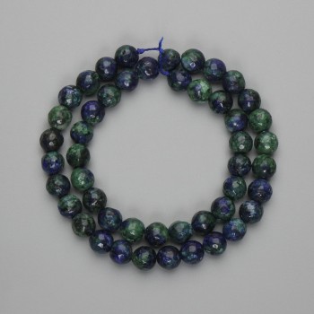 Azurite Beads, Faceted Round, 8mm, on Thread