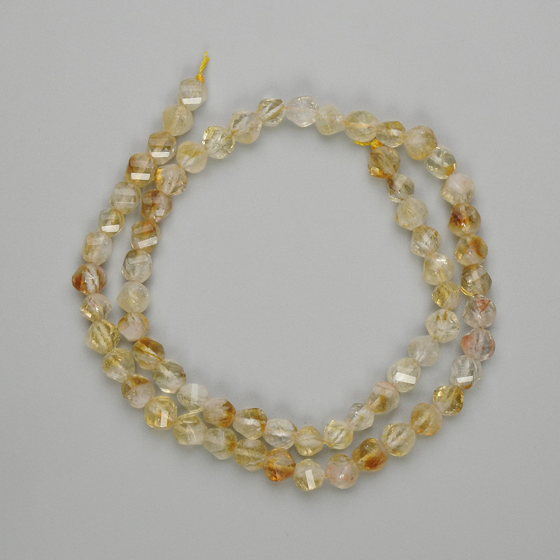 Faceted Citrine Beads 6x5mm, thread length approximately 37 cm