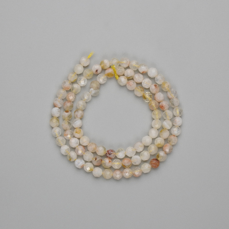 Faceted Citrine Beads 4mm on Thread, 40 cm Length