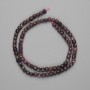 Ruby Beads, Faceted Cube 4x4 mm, 40 cm Length, On Thread