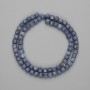Sponge coral beads, faceted cube 5x5 mm, length 37 cm ±, on a thread