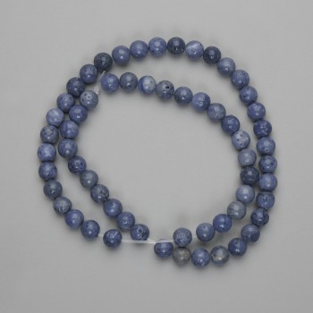 Hollow Sponge Coral Beads, Smooth 6mm Balls, About 37 cm Long, On Fishing Line