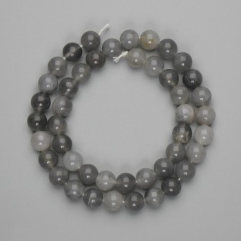 Smoky Agate Beads, Smooth Round 9mm, 38 cm Length on Thread