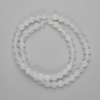 White quartz beads, smooth round 6.5 mm, length approx. 38 cm on thread