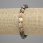 Landscape Jasper Bracelet with Multifaceted 7x7 mm Beads and 3 mm Seed Beads, 18 cm, Stretch