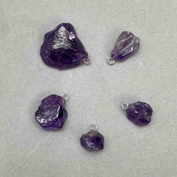 Pendant Amethyst Raw Stone 13-25×10-16 mm+