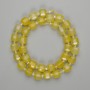 Yellow Agate Beads, Faceted Cube 8x8mm, 3mm Seed Beads, Length About 36 cm on Thread