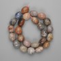 Faceted Petrified Coral Beads 14-16×13-15 mm, length approx. 39 cm on thread