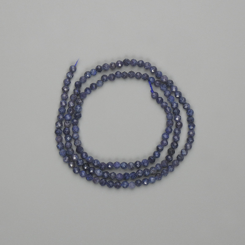 Sapphire Beads, Faceted Round 3mm, on Thread