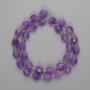 Amethyst beads, faceted grain 10x8 mm +/- seed beads 3 mm +/- length 36 cm +/- on thread