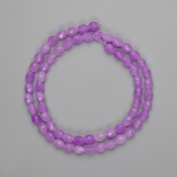 Amethyst beads, faceted grain shape, 6x5 mm +/-, length approx. 38 cm, on thread