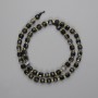 Agate faceted cube beads 5x5mm ±, seed beads 3mm ±, length 38 cm ±