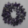 Faceted Amethyst Beads, Cut Stone, 23–27×8–10 mm +-, Seed Beads 3 mm +-, Length 39 cm