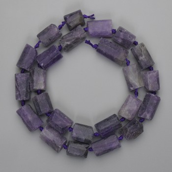 Amethyst Beads, Faceted Rough-Cut, 12-19×10-11 mm, 45 cm length
