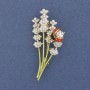 Brooch-pendant 'Bouquet with Sun' enamel, gold-tone metal, 52x27mm+