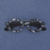 Brooch Glasses, Acrylic with Silver Metal, 65x25 mm+