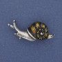 Brooch 'Snail' enamel on silver-tone metal 39×22 mm+