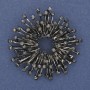 Accent Brooch with Gray Crystals, Silver-Toned Metal, 48mm+