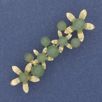 Brooch 'Flowers' with Nephrite