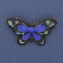 Butterfly Brooch with Halite and Enamel, Silver-Tone Metal 50×30 mm+