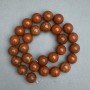 Red Jasper Beads, Smooth Round, 14mm Diameter, 39 cm Length ± on Beading Thread