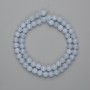 Aquamarine Beads, Smooth Round 6.5 mm ±, 38 cm ± On Thread