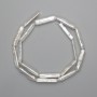 Baroque pearl beads with petrol tint, 23-25×5 mm, 5-6 mm ±, strand length 38 cm