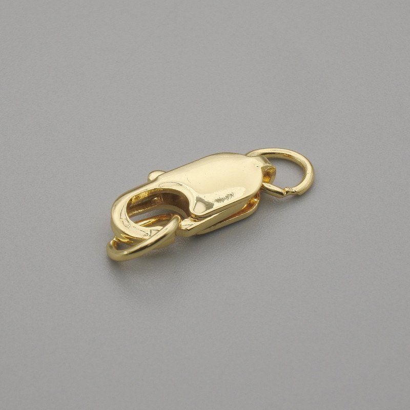 Price per 1 pc. Carabiner clasp, diameter 13×5 mm ± gold-tone