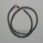 Faceted hematite rondelle beads 4×2.5 mm ±, length 40 cm ±